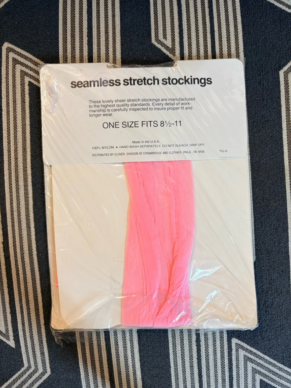 VTG Clover Pink Thigh High Nylon Stockings Size 8.5-11 M/L